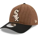 lippikset-kaareva-ruskea-saadettava-nauha-9twenty-a-frame-wool-pinstripe-chicago-white-sox-mlb-new-era