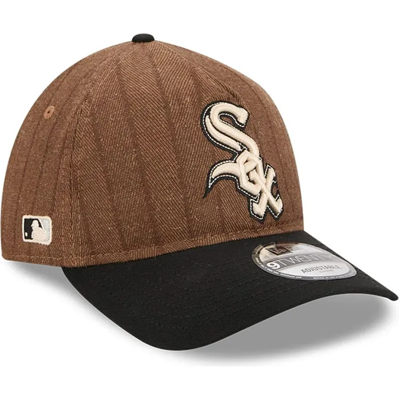 cap-kaareva-brown-adjustable-strap-9twenty-a-frame-wool-pinstripe-chicago-white-sox-mlb-new-era cap-kaareva-brown-adjustable-strap-9twenty-a-frame-wool-pinstripe-chicago-white-sox-mlb-new-era