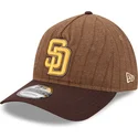lippikset-kaareva-ruskea-saadettava-nauha-9twenty-a-frame-wool-pinstripe-san-diego-padres-mlb-new-era