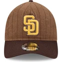 lippikset-kaareva-ruskea-saadettava-nauha-9twenty-a-frame-wool-pinstripe-san-diego-padres-mlb-new-era