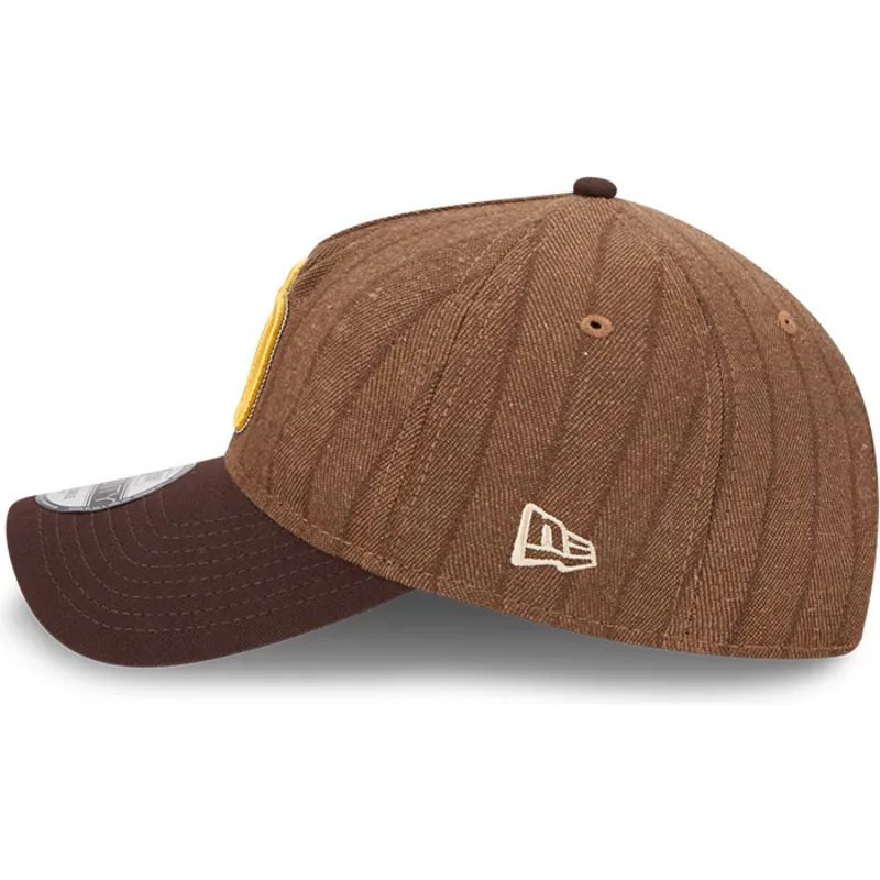lippikset-kaareva-ruskea-saadettava-nauha-9twenty-a-frame-wool-pinstripe-san-diego-padres-mlb-new-era