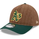 cap-kaareva-brown-adjustable-strap-9twenty-a-frame-wool-pinstripe-oakland-athletics-mlb-new-era