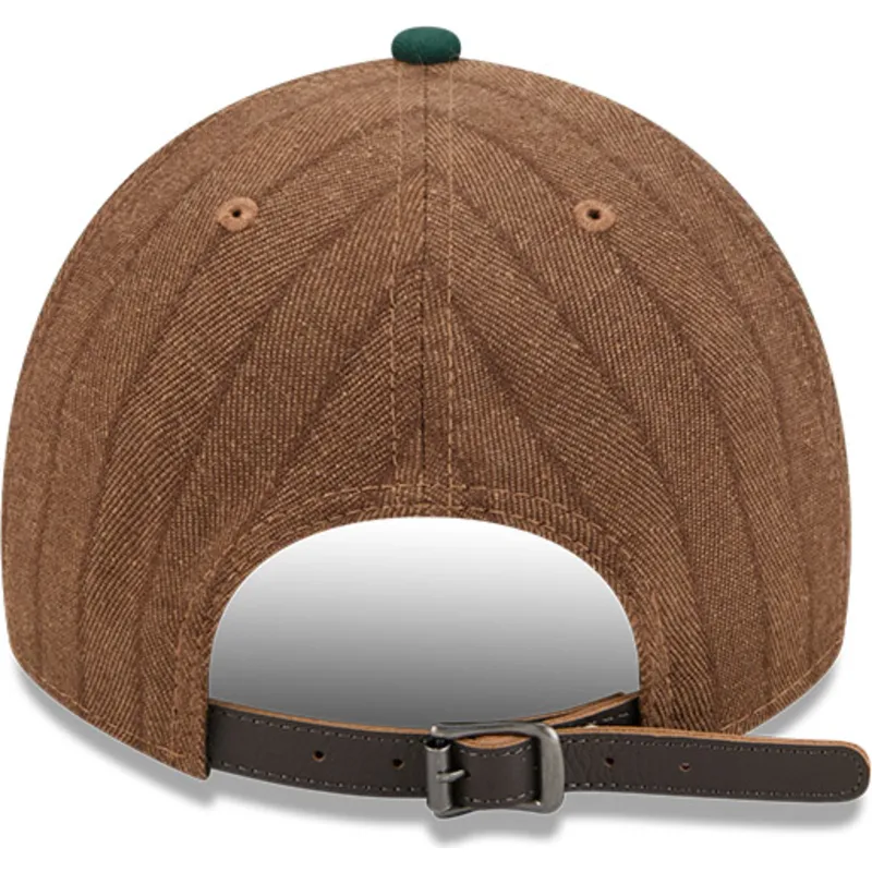 cap-kaareva-brown-adjustable-strap-9twenty-a-frame-wool-pinstripe-oakland-athletics-mlb-new-era