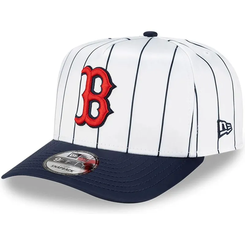 lippikset-kaareva-valkoinen-snapback-9fifty-a-frame-satin-pinstripe-boston-red-sox-mlb-new-era