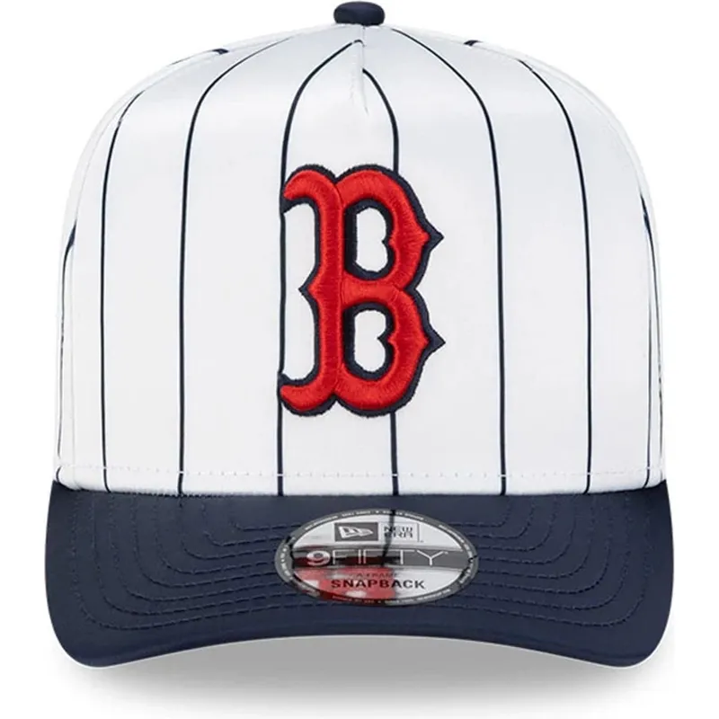 lippikset-kaareva-valkoinen-snapback-9fifty-a-frame-satin-pinstripe-boston-red-sox-mlb-new-era