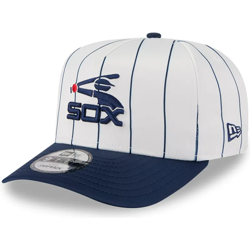 cap-kaareva-white-snapback-9fifty-a-frame-satin-pinstripe-chicago-white-sox-mlb-new-era cap-kaareva-white-snapback-9fifty-a-frame-satin-pinstripe-chicago-white-sox-mlb-new-era