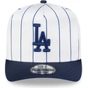 lippikset-kaareva-valkoinen-snapback-9fifty-a-frame-satin-pinstripe-los-angeles-dodgers-mlb-new-era