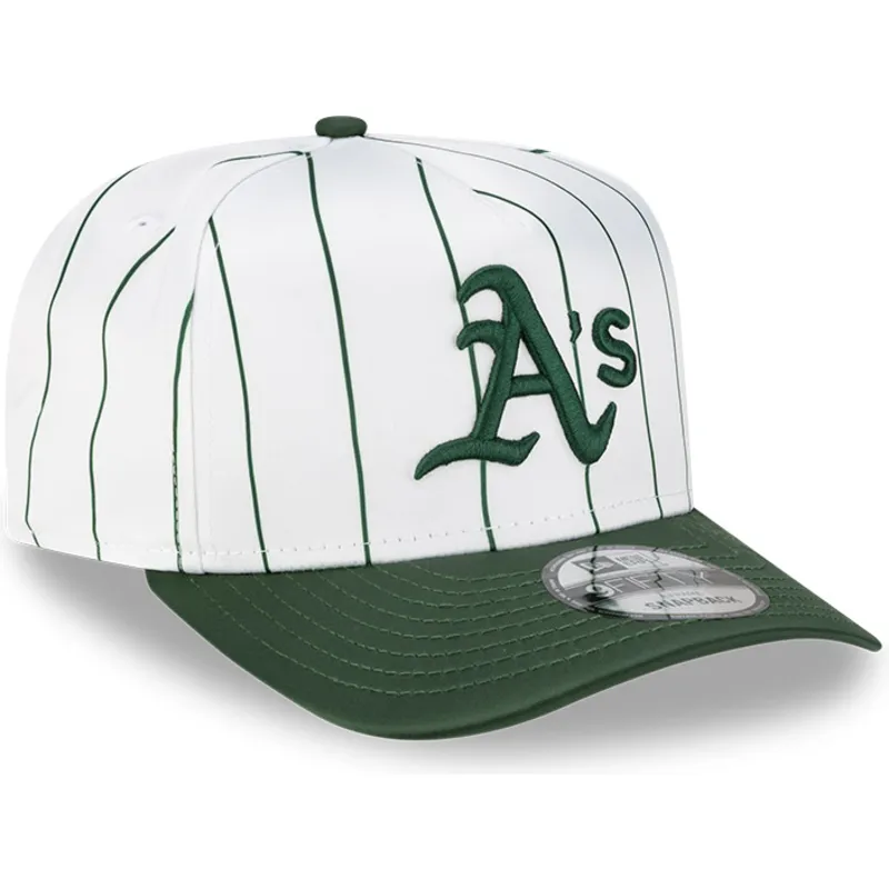 lippikset-kaareva-valkoinen-snapback-9fifty-a-frame-satin-pinstripe-oakland-athletics-mlb-new-era