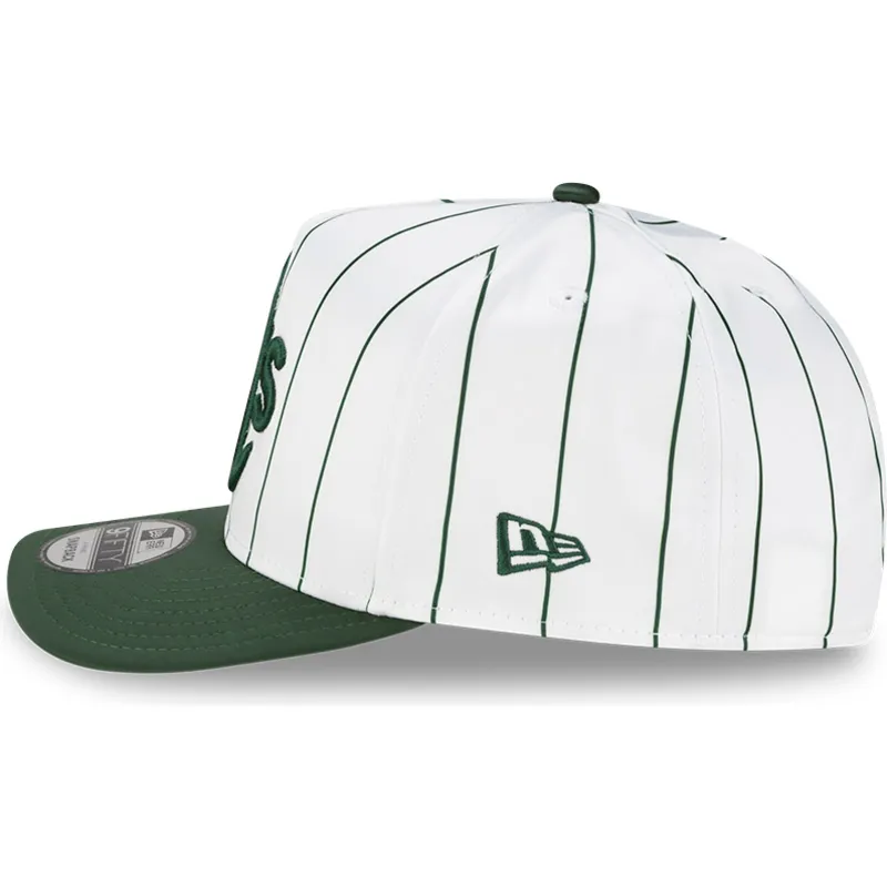 lippikset-kaareva-valkoinen-snapback-9fifty-a-frame-satin-pinstripe-oakland-athletics-mlb-new-era