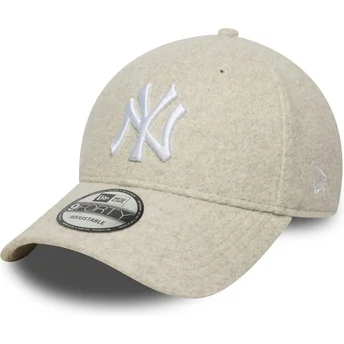 Cap kaareva beige snapback 9FORTY Melton Wool New York Yankees MLB New Era