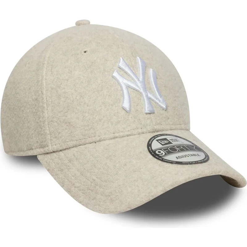 cap-kaareva-beige-snapback-9forty-melton-wool-new-york-yankees-mlb-new-era cap-kaareva-beige-snapback-9forty-melton-wool-new-york-yankees-mlb-new-era