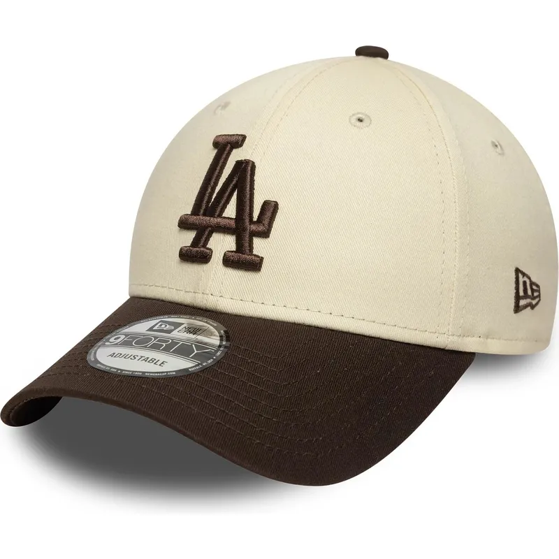 lippikset-kaareva-ruskea-saadettava-nauha-9forty-side-patch-los-angeles-dodgers-mlb-new-era