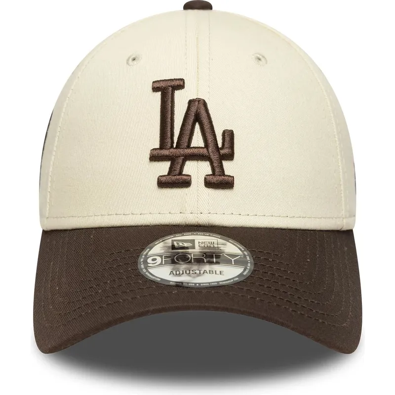 lippikset-kaareva-ruskea-saadettava-nauha-9forty-side-patch-los-angeles-dodgers-mlb-new-era