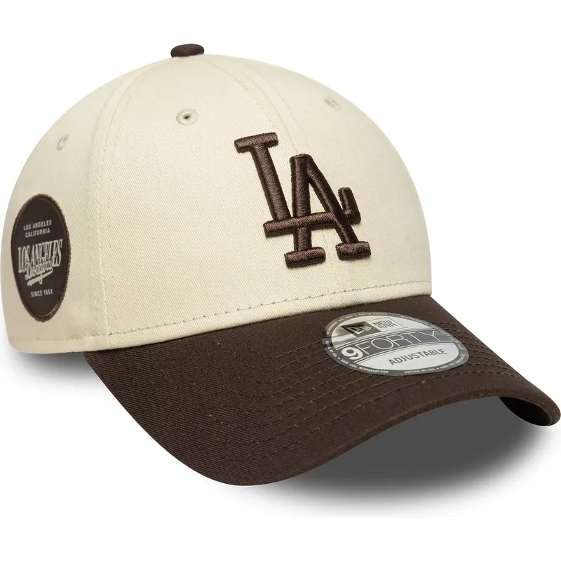 lippikset-kaareva-ruskea-saadettava-nauha-9forty-side-patch-los-angeles-dodgers-mlb-new-era