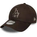 lippikset-kaareva-ruskea-saadettava-nauha-9forty-outline-los-angeles-dodgers-mlb-new-era