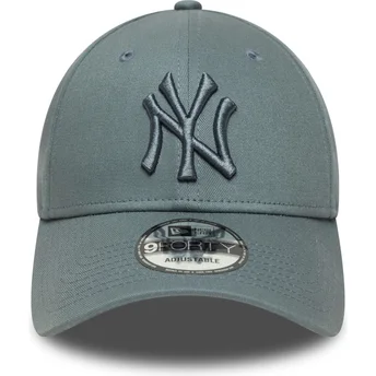 New Era Curved Brim Grey Logo 9FORTY League Essential New York Yankees MLB Grey Adjustable Cap