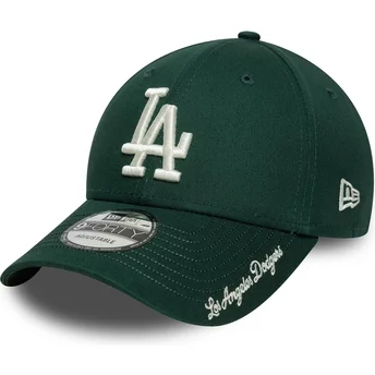 Cap kaareva green adjustable strap 9FORTY Visor Script Los Angeles Dodgers MLB New Era