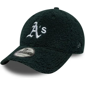 New Era Curved Brim 9FORTY Winter Borg Oakland Athletics MLB Green Adjustable Cap