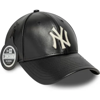 Cap kaareva black adjustable strap 9FORTY M-Crown Img Leather New York Yankees MLB New Era