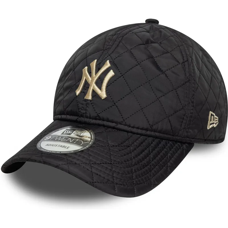 lippikset-kaareva-musta-saadettava-nauha-9twenty-quilted-new-york-yankees-mlb-new-era