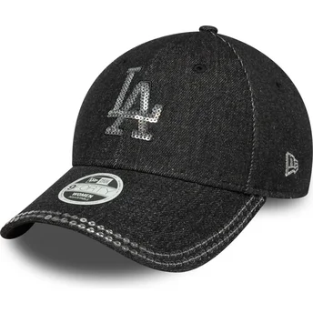 Lippikset kaareva musta säädettävä nauha 9FORTY Sequin Denim Los Angeles Dodgers MLB New Era