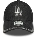 lippikset-kaareva-musta-saadettava-nauha-9forty-sequin-denim-los-angeles-dodgers-mlb-new-era