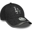 lippikset-kaareva-musta-saadettava-nauha-9forty-sequin-denim-los-angeles-dodgers-mlb-new-era