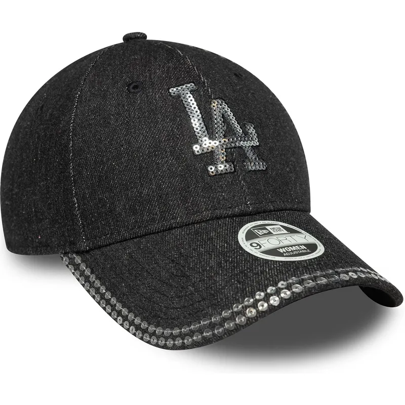 lippikset-kaareva-musta-saadettava-nauha-9forty-sequin-denim-los-angeles-dodgers-mlb-new-era lippikset-kaareva-musta-saadettava-nauha-9forty-sequin-denim-los-angeles-dodgers-mlb-new-era