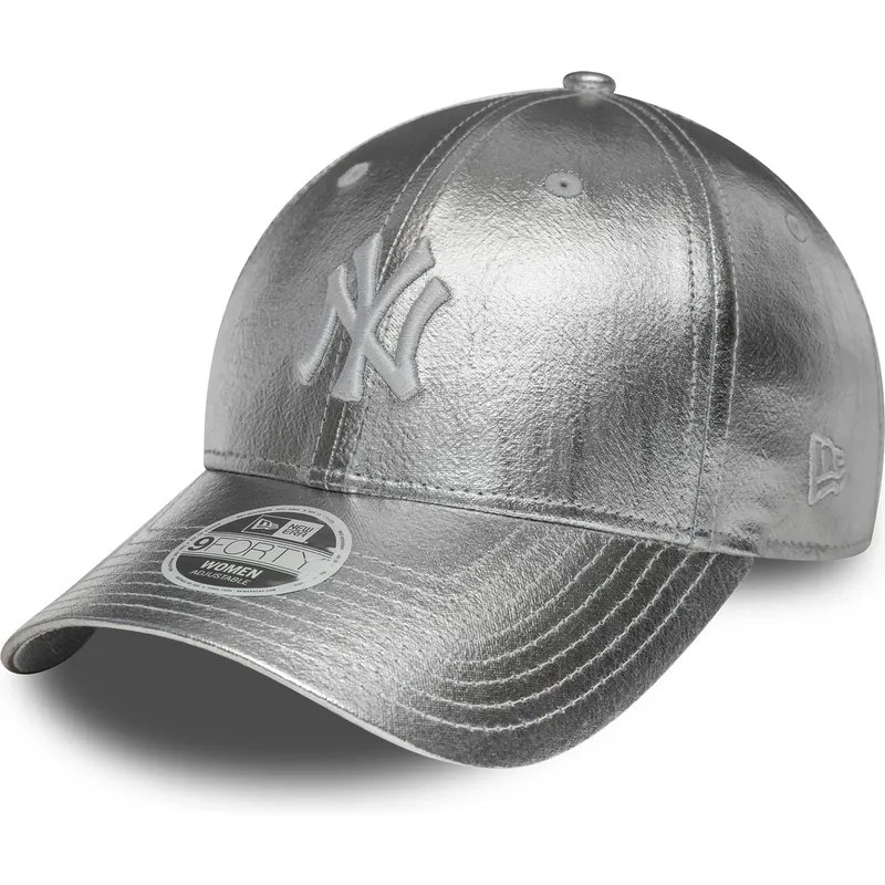 lippikset-kaareva-hopea-saadettava-nauha-plateada-9forty-metallic-new-york-yankees-mlb-new-era
