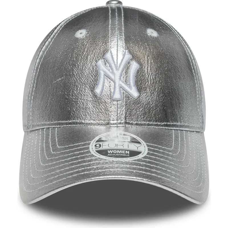 lippikset-kaareva-hopea-saadettava-nauha-plateada-9forty-metallic-new-york-yankees-mlb-new-era