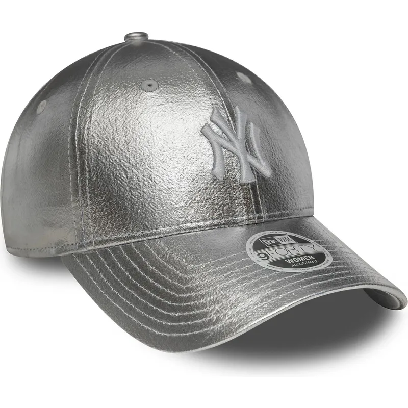 lippikset-kaareva-hopea-saadettava-nauha-plateada-9forty-metallic-new-york-yankees-mlb-new-era