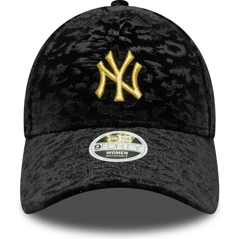 lippikset-kaareva-musta-saadettava-nauha-9forty-leo-velour-metallic-new-york-yankees-mlb-new-era