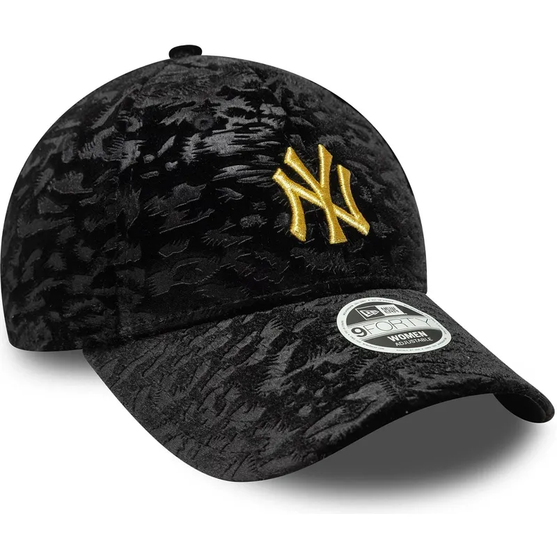 lippikset-kaareva-musta-saadettava-nauha-9forty-leo-velour-metallic-new-york-yankees-mlb-new-era