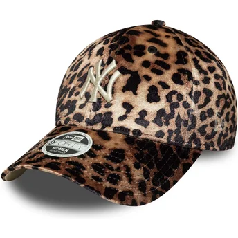 Lippikset kaareva leopardi säädettävä nauha 9FORTY Leo Velour New York Yankees MLB New Era