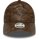 lippikset-kaareva-ruskea-saadettava-nauha-9twenty-worn-pu-new-york-yankees-mlb-new-era