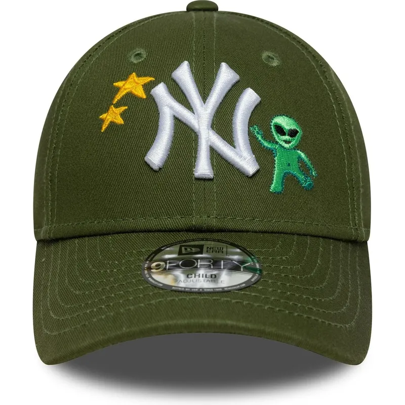 lippikset-kaareva-vihrea-saadettava-nauha-lapsille-9forty-space-icon-new-york-yankees-mlb-new-era