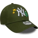 lippikset-kaareva-vihrea-saadettava-nauha-lapsille-9forty-space-icon-new-york-yankees-mlb-new-era
