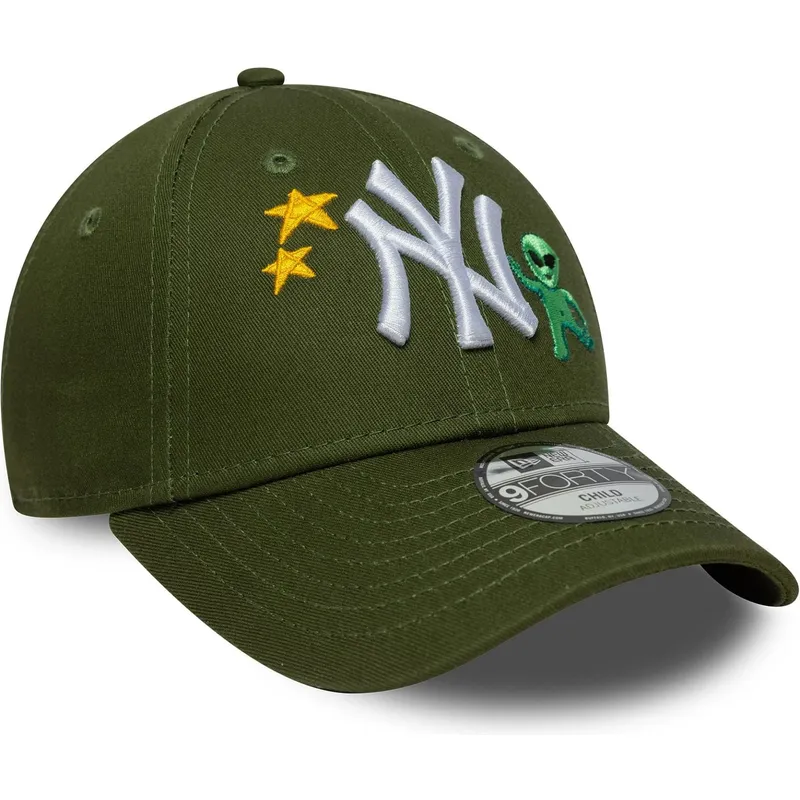 lippikset-kaareva-vihrea-saadettava-nauha-lapsille-9forty-space-icon-new-york-yankees-mlb-new-era