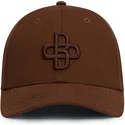 oblack-curved-brim-brown-logo-baseball-peach-obl061-brown-adjustable-cap