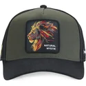 lippikset-kaareva-rekka-musta-snapback-natural-mystik-mys-leijona-pedot-capslab