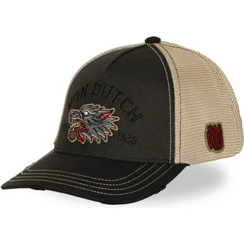 Von Dutch WILD12 Black and Beige Trucker Hat