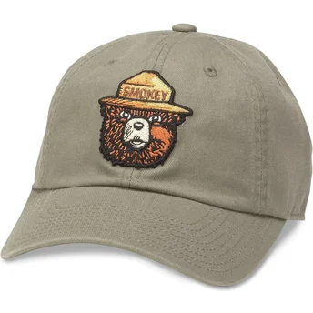 American Needle Curved Brim Smokey Bear Ballpark Green Adjustable Cap