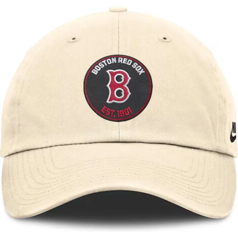 cap-kaareva-beige-adjustable-strap-club-unstructured-organic-cotton-boston-red-sox-mlb-nike cap-kaareva-beige-adjustable-strap-club-unstructured-organic-cotton-boston-red-sox-mlb-nike