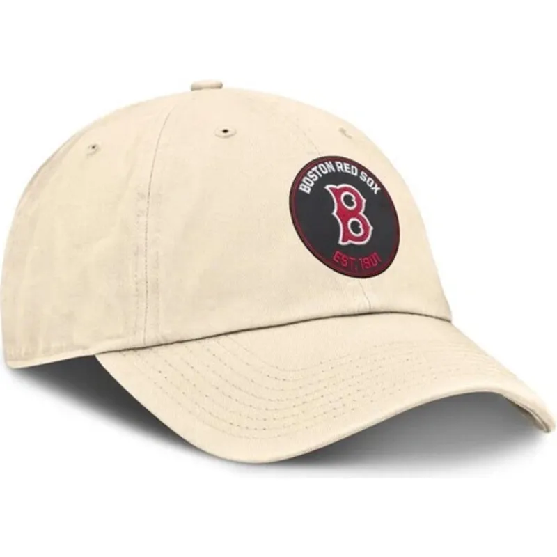lippikset-kaareva-beige-saadettava-nauha-club-unstructured-organic-cotton-boston-red-sox-mlb-nike