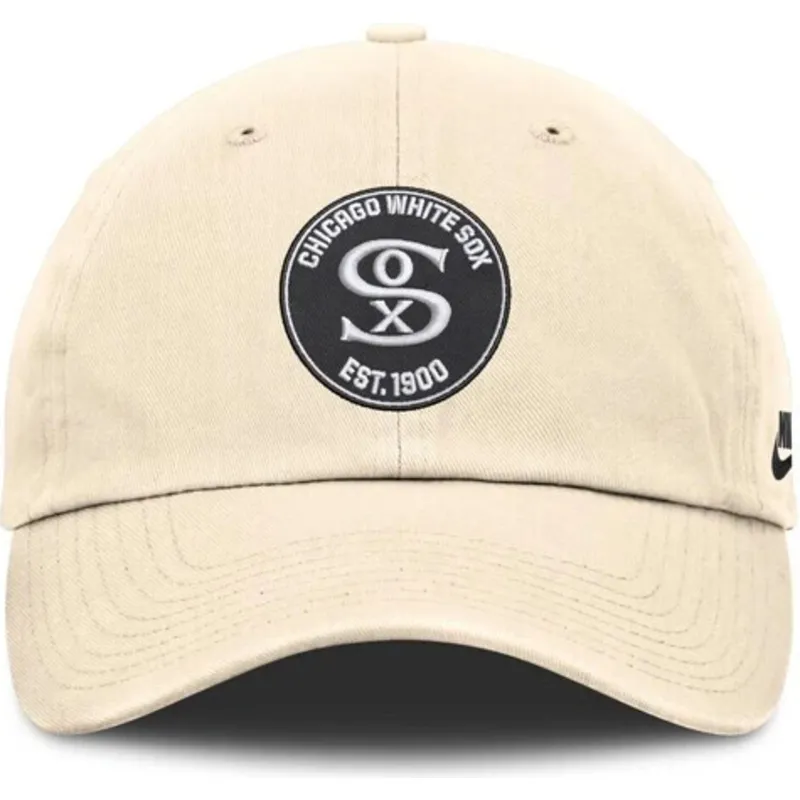 cap-kaareva-beige-adjustable-strap-club-unstructured-organic-cotton-chicago-white-sox-mlb-nike cap-kaareva-beige-adjustable-strap-club-unstructured-organic-cotton-chicago-white-sox-mlb-nike
