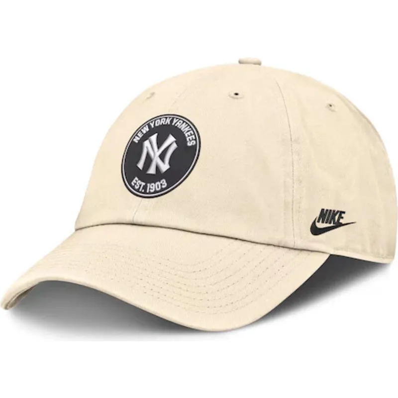 cap-kaareva-beige-adjustable-strap-club-unstructured-organic-cotton-new-york-yankees-mlb-nike cap-kaareva-beige-adjustable-strap-club-unstructured-organic-cotton-new-york-yankees-mlb-nike