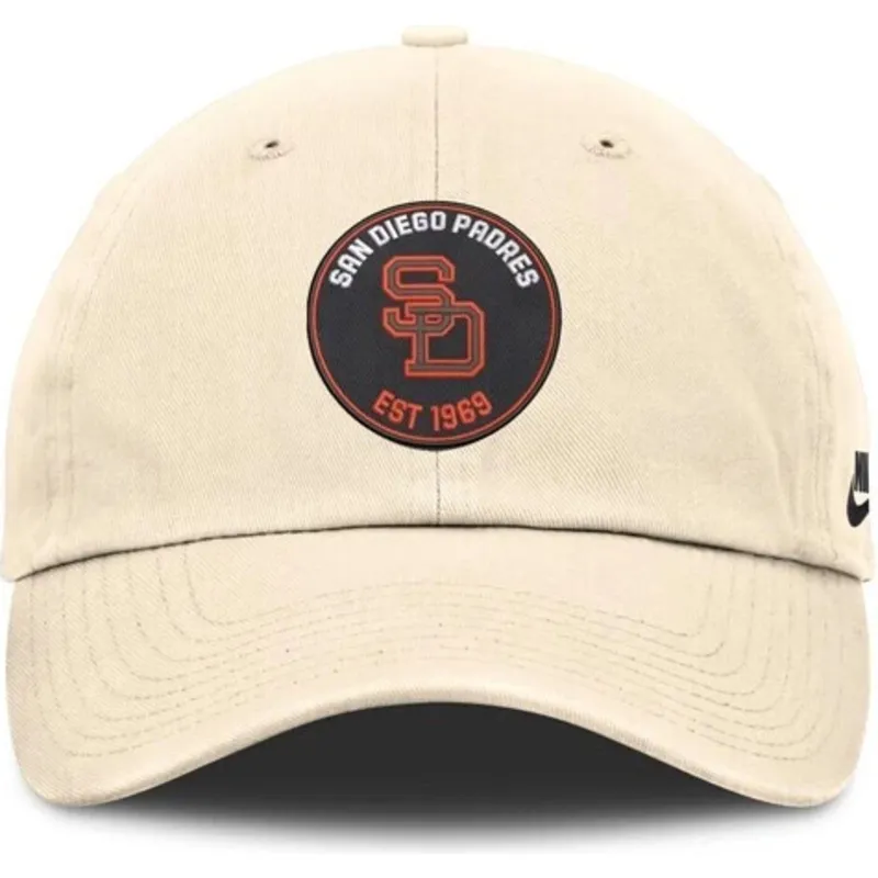 lippikset-kaareva-beige-saadettava-nauha-club-unstructured-organic-cotton-san-diego-padres-mlb-nike lippikset-kaareva-beige-saadettava-nauha-club-unstructured-organic-cotton-san-diego-padres-mlb-nike