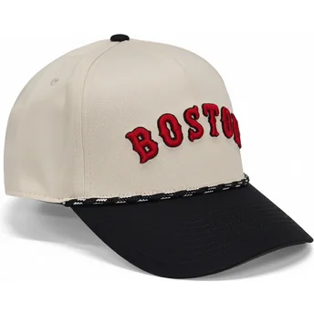 Nike Curved Brim Rise Structured Boston Red Sox MLB Beige and Black Snapback Cap