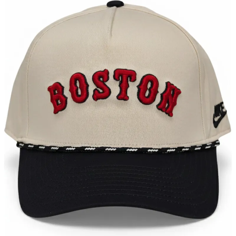 lippikset-kaareva-beige-snapback-rise-structured-boston-red-sox-mlb-nike