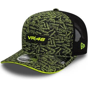 Cap kaareva black snapback 9SEVENTY Stretch Snap All Over Print Valentino Rossi VR46 MotoGP New Era